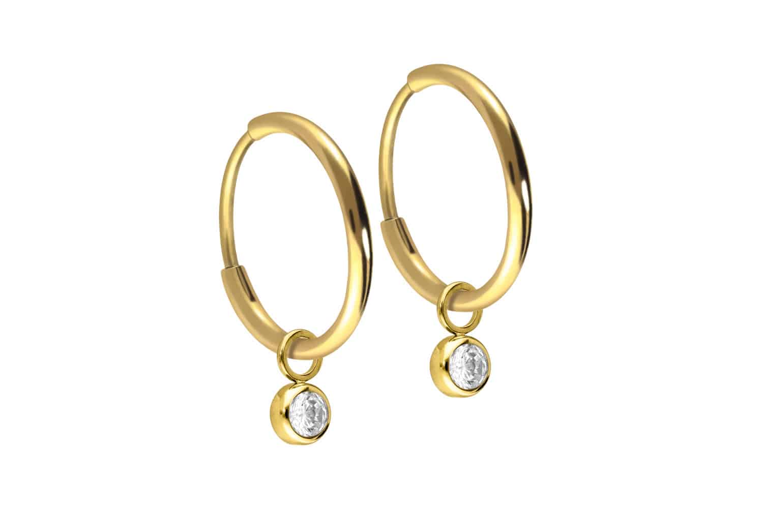 Titan Ohrclicker Creolen RUNDER KRISTALL von Piercingline